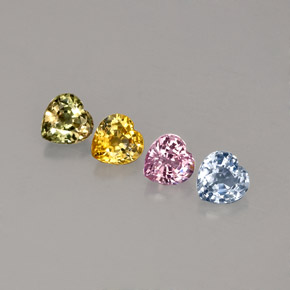 Pedras preciosas de safira multicolorido natural de  ct, formato de coração, VVS-VS