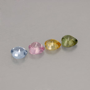 Pedras preciosas de safira multicolorido natural de  ct, formato de coração, VVS-VS