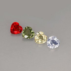 Pedras preciosas de safira multicolorido natural de  ct, formato de coração, VVS-VS