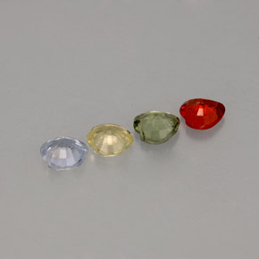 Pedras preciosas de safira multicolorido natural de  ct, formato de coração, VVS-VS