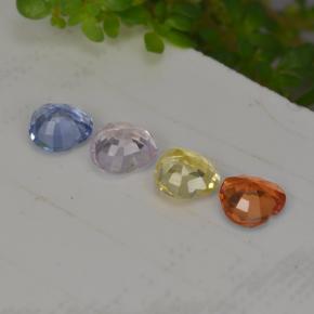 Pedras preciosas de safira multicolorido natural de 1,12 ct, formato de coração, VS