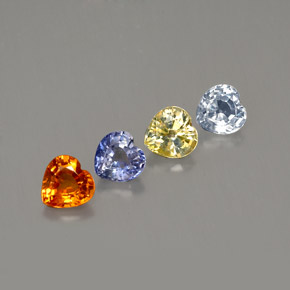 Pedras preciosas de safira multicolorido natural de  ct, formato de coração, VS