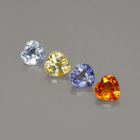 Pedras preciosas de safira multicolorido natural de  ct, formato de coração, VS