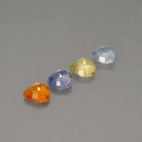 Pedras preciosas de safira multicolorido natural de  ct, formato de coração, VS