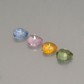 Pedras preciosas de safira multicolorido natural de  ct, formato de coração, VS