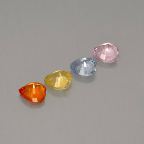 Pedras preciosas de safira multicolorido natural de  ct, formato de coração, VS