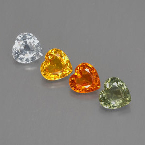 Pedras preciosas de safira multicolorido natural de  ct, formato de coração, VS