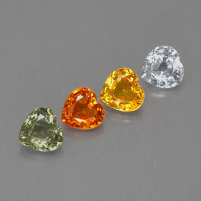Pedras preciosas de safira multicolorido natural de  ct, formato de coração, VS