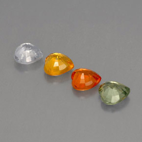 Pedras preciosas de safira multicolorido natural de  ct, formato de coração, VS