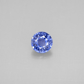 Safira azul natural 0,62ct, corte redondo, VS