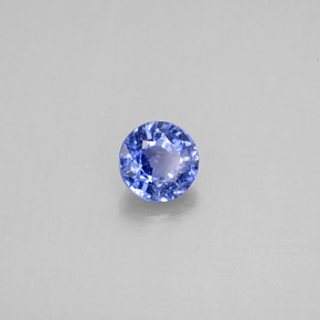 Safira azul natural 0,62ct, corte redondo, VS