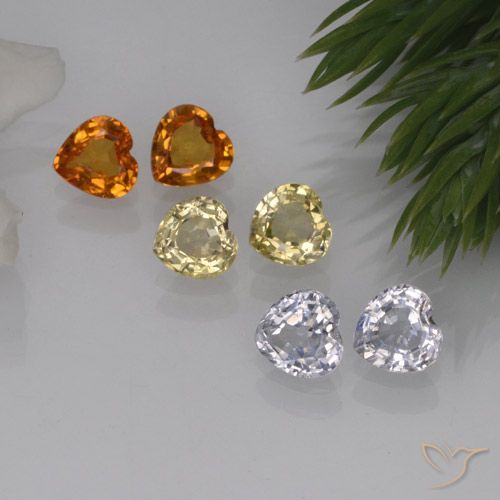 Pedras preciosas de safira multicolorido natural de 1,60 ct, formato de coração, VVS-VS