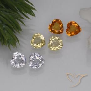 Pedras preciosas de safira multicolorido natural de 1,60 ct, formato de coração, VVS-VS