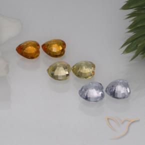 Pedras preciosas de safira multicolorido natural de 1,60 ct, formato de coração, VVS-VS