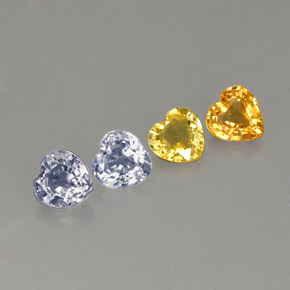 Pedras preciosas de safira multicolorido natural de  ct, formato de coração, VVS-VS