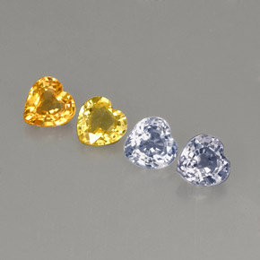 Pedras preciosas de safira multicolorido natural de  ct, formato de coração, VVS-VS
