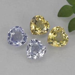 Pedras preciosas de safira multicolorido natural de 1,20 ct, formato de coração, VVS-VS