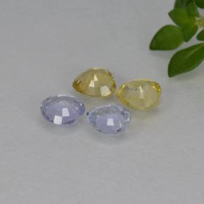 Pedras preciosas de safira multicolorido natural de 1,20 ct, formato de coração, VVS-VS