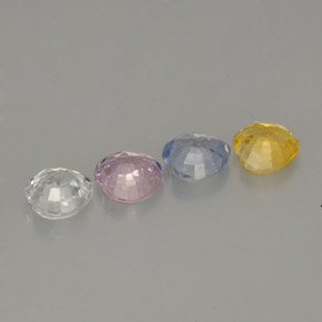 Pedras preciosas de safira multicolorido natural de 1,42 ct, formato de coração, VVS-VS