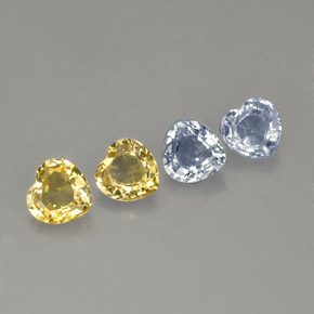 Pedras preciosas de safira multicolorido natural de  ct, formato de coração, VVS-VS