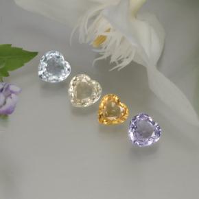 Pedras preciosas de safira multicolorido natural de 1,37 ct, formato de coração, VVS-VS