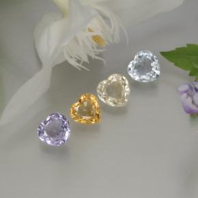Pedras preciosas de safira multicolorido natural de 1,37 ct, formato de coração, VVS-VS