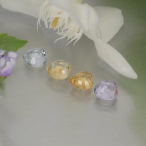 Pedras preciosas de safira multicolorido natural de 1,37 ct, formato de coração, VVS-VS