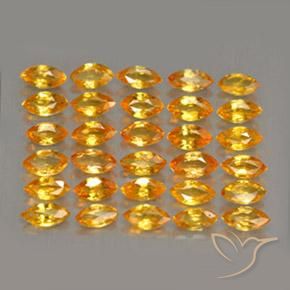 Pedras preciosas de Safira Laranja Profundo-Ouro natural de 3.36 ct, Marquesa, VVS-VS