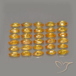 Pedras preciosas de Safira Laranja Profundo-Ouro natural de 3.36 ct, Marquesa, VVS-VS