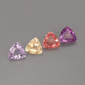 Pedras preciosas de safira multicolorido natural de  ct, trillion, VVS-VS
