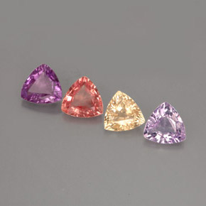Pedras preciosas de safira multicolorido natural de  ct, trillion, VVS-VS
