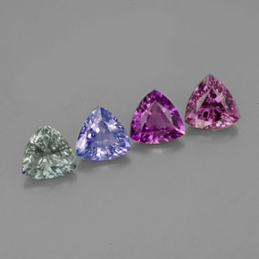 Pedras preciosas de safira multicolorido natural de  ct, trillion, VVS-VS