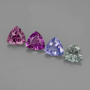 Pedras preciosas de safira multicolorido natural de  ct, trillion, VVS-VS