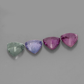 Pedras preciosas de safira multicolorido natural de  ct, trillion, VVS-VS
