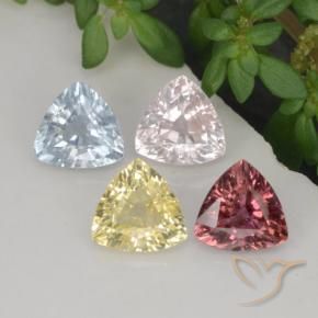 Pedras preciosas de safira multicolorido natural de 2,20 ct, trillion, VVS-VS