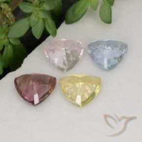 Pedras preciosas de safira multicolorido natural de 2,20 ct, trillion, VVS-VS