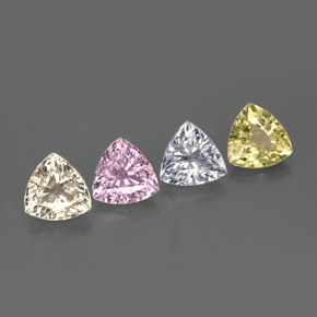 Pedras preciosas de safira multicolorido natural de 3,01 ct, trillion, VVS-VS
