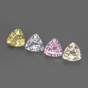Pedras preciosas de safira multicolorido natural de 3,01 ct, trillion, VVS-VS