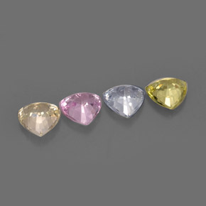 Pedras preciosas de safira multicolorido natural de 3,01 ct, trillion, VVS-VS