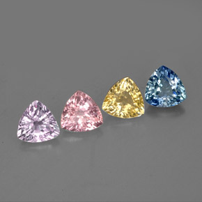 Pedras preciosas de safira multicolorido natural de  ct, trillion, VVS-VS