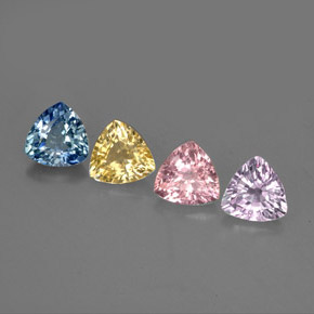 Pedras preciosas de safira multicolorido natural de  ct, trillion, VVS-VS