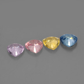 Pedras preciosas de safira multicolorido natural de  ct, trillion, VVS-VS