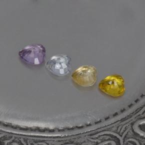 Pedras preciosas de safira multicolorido natural de  ct, formato de coração, VVS-VS