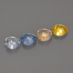 Pedras preciosas de safira multicolorido natural de  ct, formato de coração, VVS-VS
