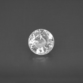 Safira branco natural 1,13ct, corte redondo, VS