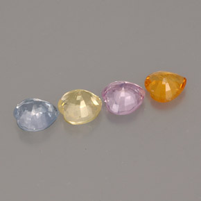 Pedras preciosas de safira multicolorido natural de  ct, formato de coração, VVS-VS