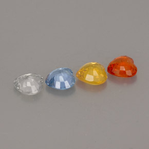 Pedras preciosas de safira multicolorido natural de  ct, formato de coração, VVS-VS