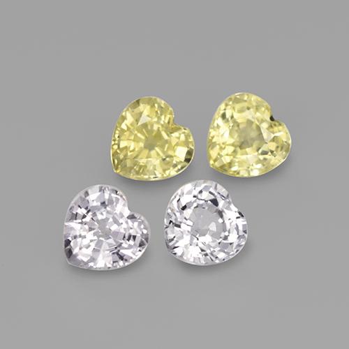 Pedras preciosas de safira multicolorido natural de 1,38 ct, formato de coração, VVS-VS