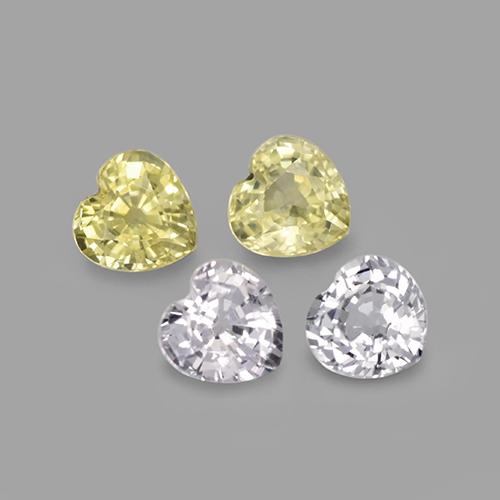 Pedras preciosas de safira multicolorido natural de 1,38 ct, formato de coração, VVS-VS