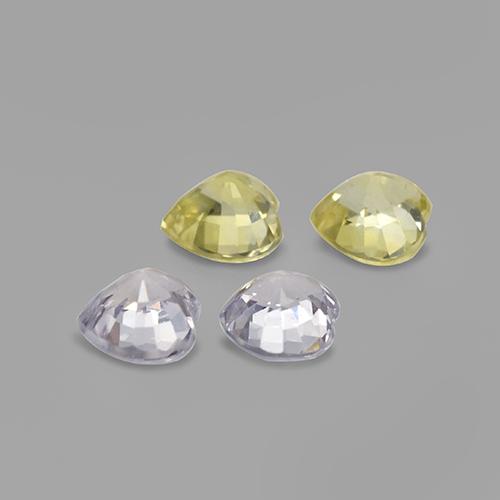Pedras preciosas de safira multicolorido natural de 1,38 ct, formato de coração, VVS-VS
